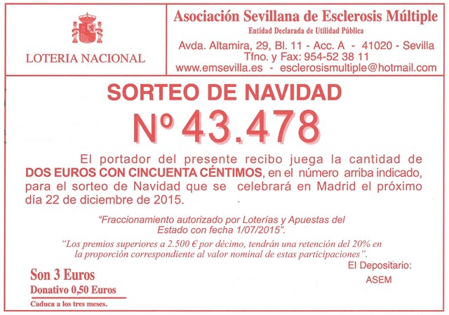 Loter&iacute;a Navidad 2015