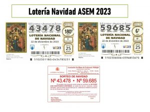 LOTERÍA NAVIDAD ASEM - 43478 y 59685